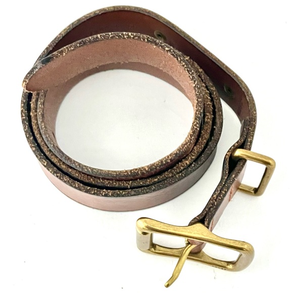 Polo by Ralph Lauren Dark Brown Belt with solid brass buckle & hardware - Picture 17 of 17
